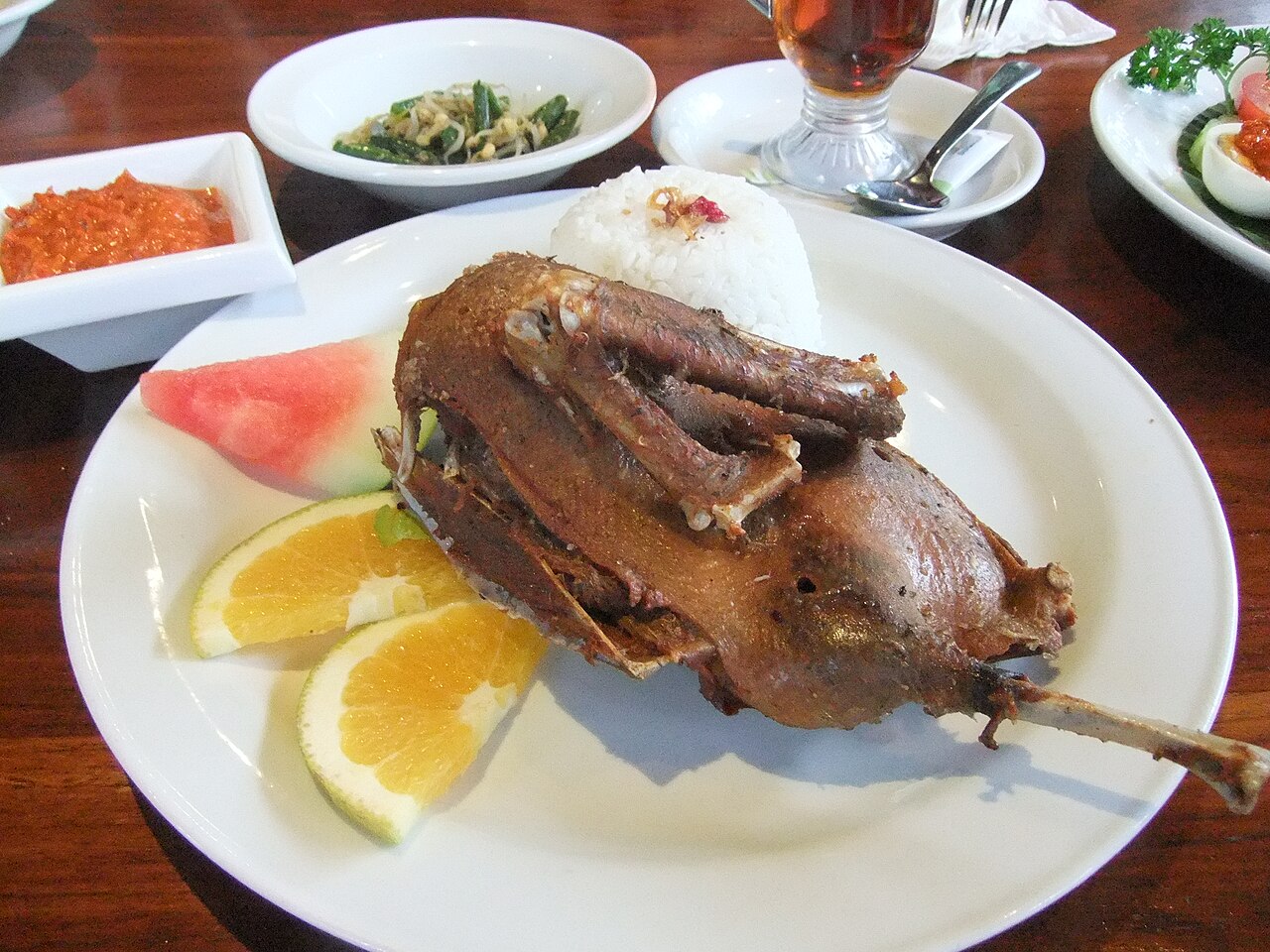 Balinese bebek goreng (fried duck), Ubud